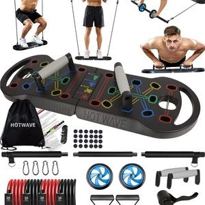 Hotwave 20 in 1 Push Up Board with Resistance Bands. Open box